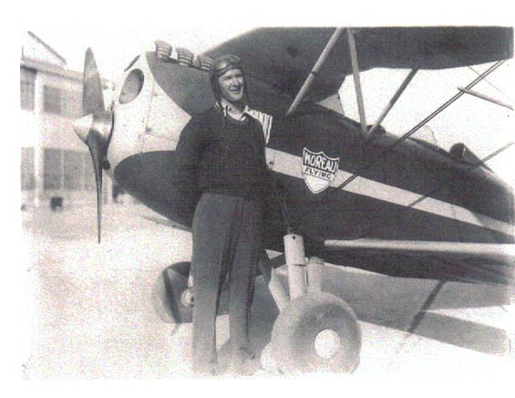 West Moreau With Great Lakes Airplane, Date Unkown (Source: Moreau)