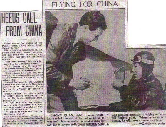 News Article, Moreau Flying Service, W. Moreau (L), Date Unknown (Source: Moreau)