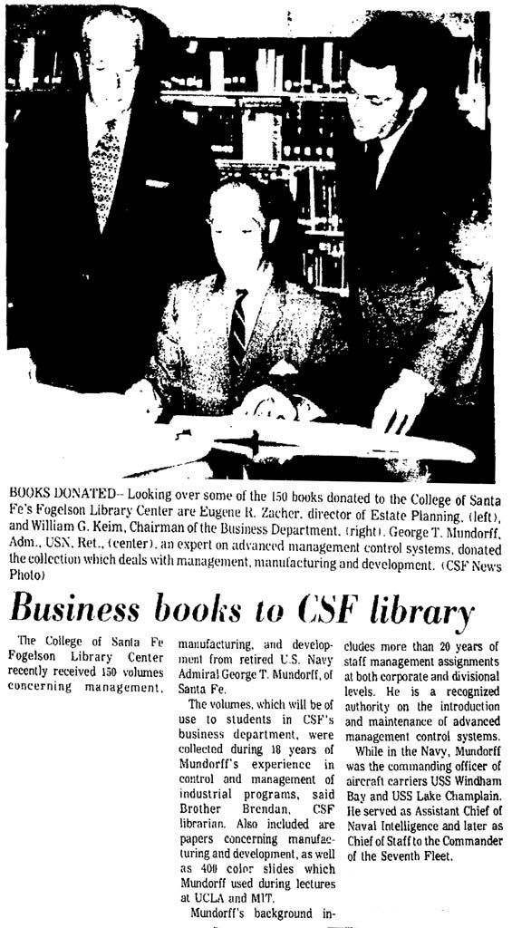 G.T. Mundorff Donating His Professional Library, Date Unknown (Source: Woodling) 