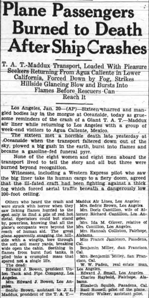 Geneva (NY) Daily Times, January 20, 1930 (Source: Web)
