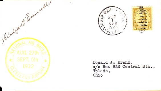 U.S. Postal Cachet, September 1, 1932 (Source: Kranz)