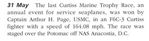 A.H. Page, Curtiss Marine Trophy Race Victory, May 31, 1930 (Source: NAVAIR)
