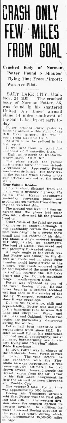 Provo (UT) Daily Herald, November 24, 1931 (Source: newspapers.com)