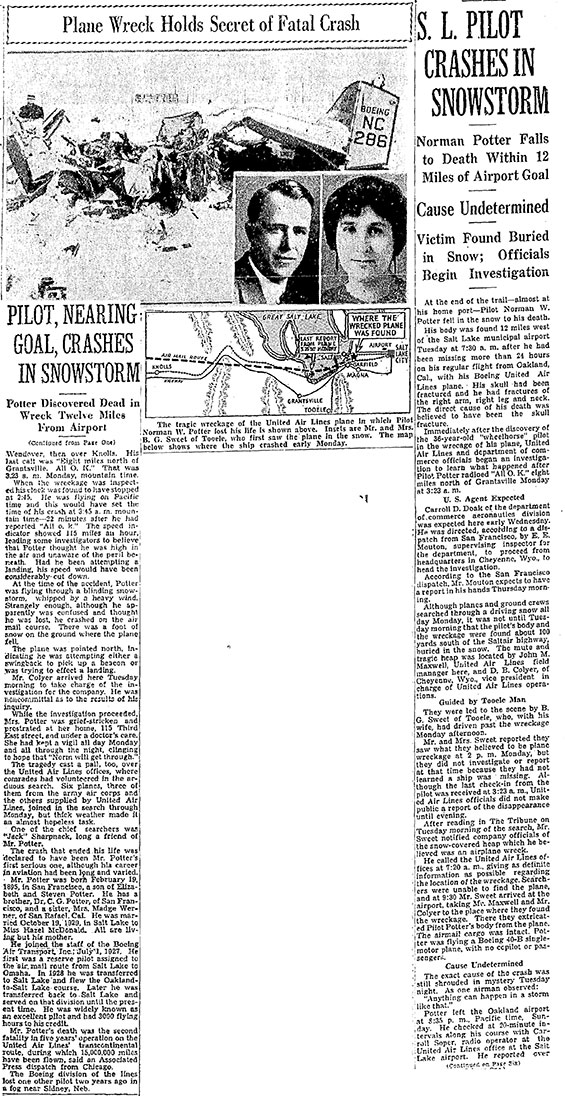 The Salt Lake Tribune, November 25, 1931 (Source: newspapers.com) 