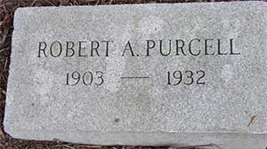 R.A. Purcell, Grave Marker, 1932 (Source: ancestry.com)