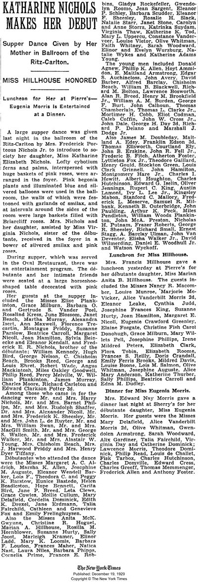 The New York Times, December 17, 1929 (Source: NYT)