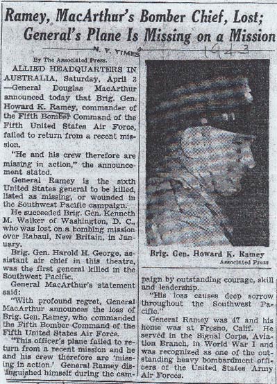 The New York Times, April 3, 1943 (Source: NASM)