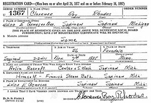C.R. Rhodes, Draft Registration, 1942 (Source: Clifford)