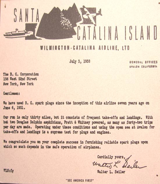 Walter Seiler 1938 BG Testimonial