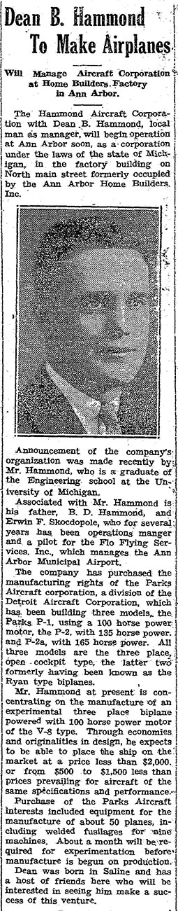 Saline Observer (MI), April 14, 1932 (Source: Woodling)