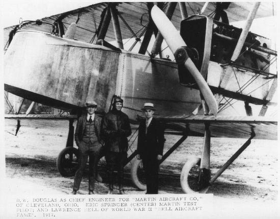 Donald Douglas, Eric Springer, Lawrence Bell, 1917, Cleveland, OH (Source: SDAM)