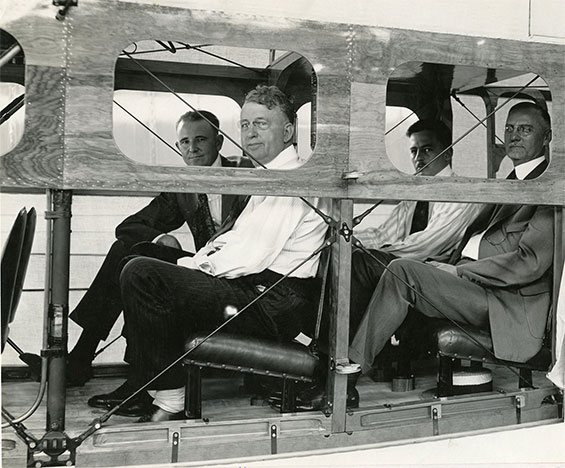 Eric Springer (L) et al, Ca. 1918, Martin Factory (Source: Site Visitor) 