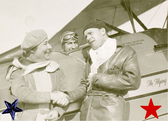 Pancho Barnes, Moye Stephens, Richard Halliburton (L-R) Date & Location Unknown (Source: SDAM)