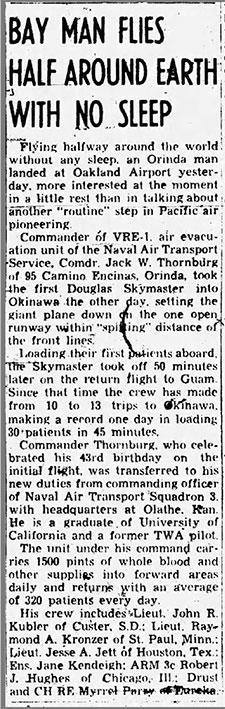 Oakland Tribune, May 27, 1945 (Source: newspapers.com) 