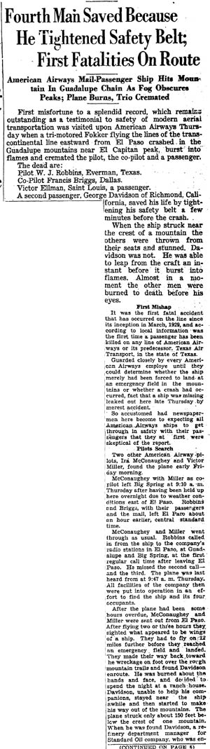 Daily Herald, Big Spring, TX, September 8, 1932 (Source: Woodling)