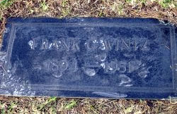 Frank G. "Happy" Wintz, Grave Marker, September 8, 1951 (Source: findagrave.com)