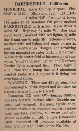 Kern County Airport, Bakersfield, CA, Ca. 1931 (Source: Webmaster)