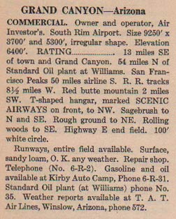 Grand Canyon, AZ Airport, Ca. 1931 (Source: Webmaster)