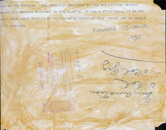 Hex Hangar, Photo Caption, 1930 (Source: Kalina via Web)