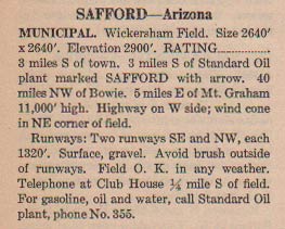 Safford Municipal Airport, Ca. 1931 (Source: Webmaster)