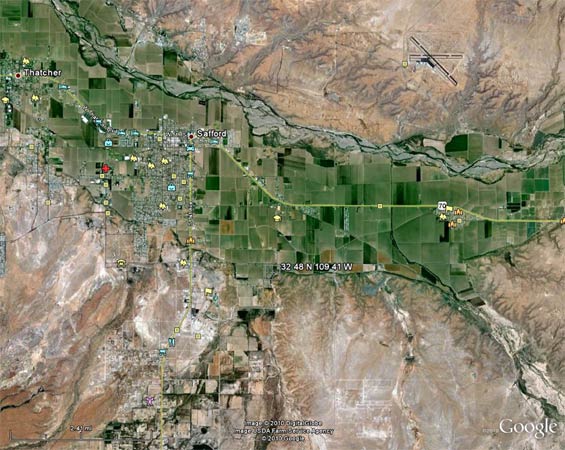 Safford Municipal Airport Location, Ca. 2010 (Source: Google Earth)